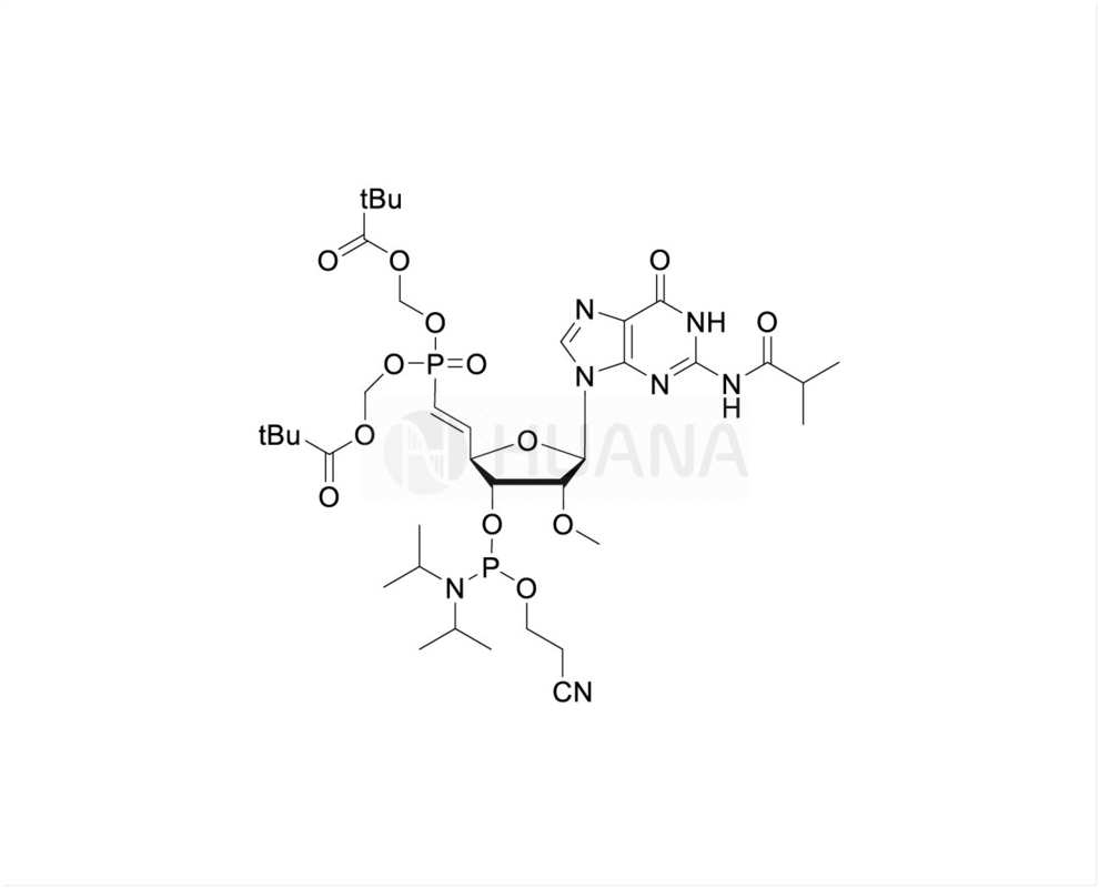 5'-POM- ((E) - vinilefosfonato-2'-O-Me-rG ((iBu)-3'-CE-fosforamidite