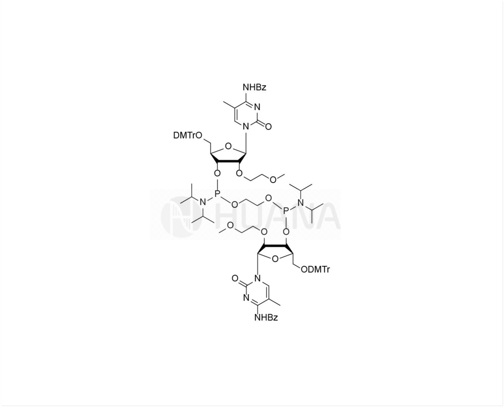 Etan-1,2-di ((5'-O-DMTr-2'-O-MOE-5-Me-rC ((Bz)-3'-oxy) bis ((diisopropilfosforamidite)