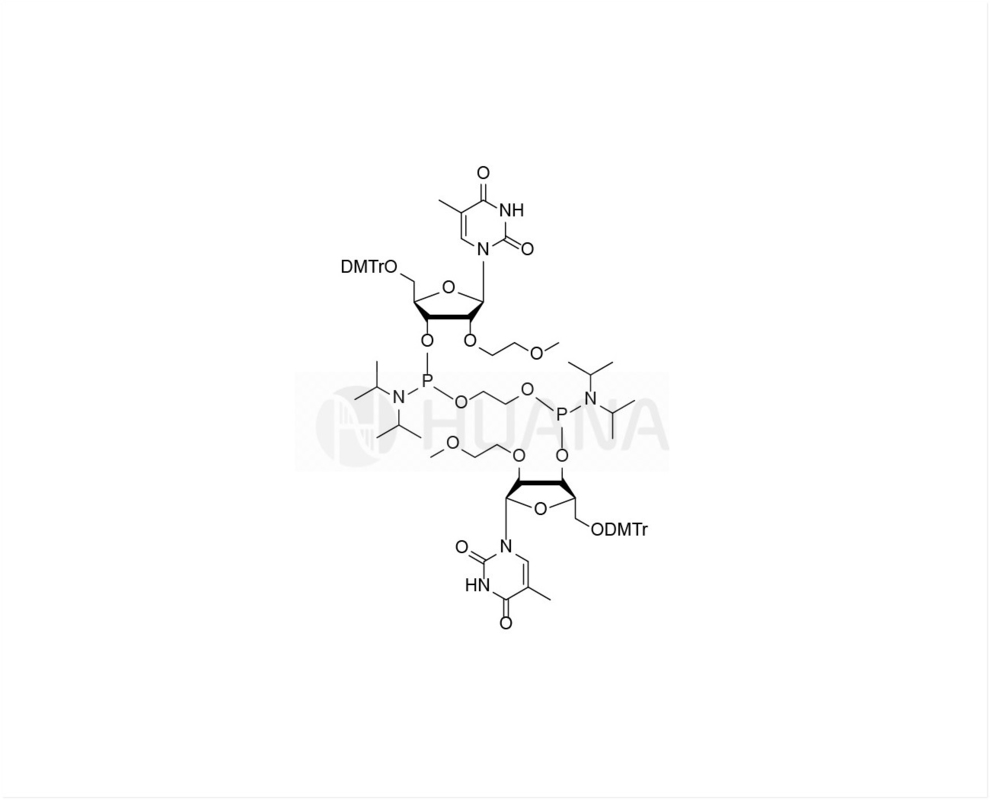 Etan-1,2-di ((5'-O-DMTr-2'-O-MOE-rT-3'-oxy) -bis ((diisopropilfosforamidite)