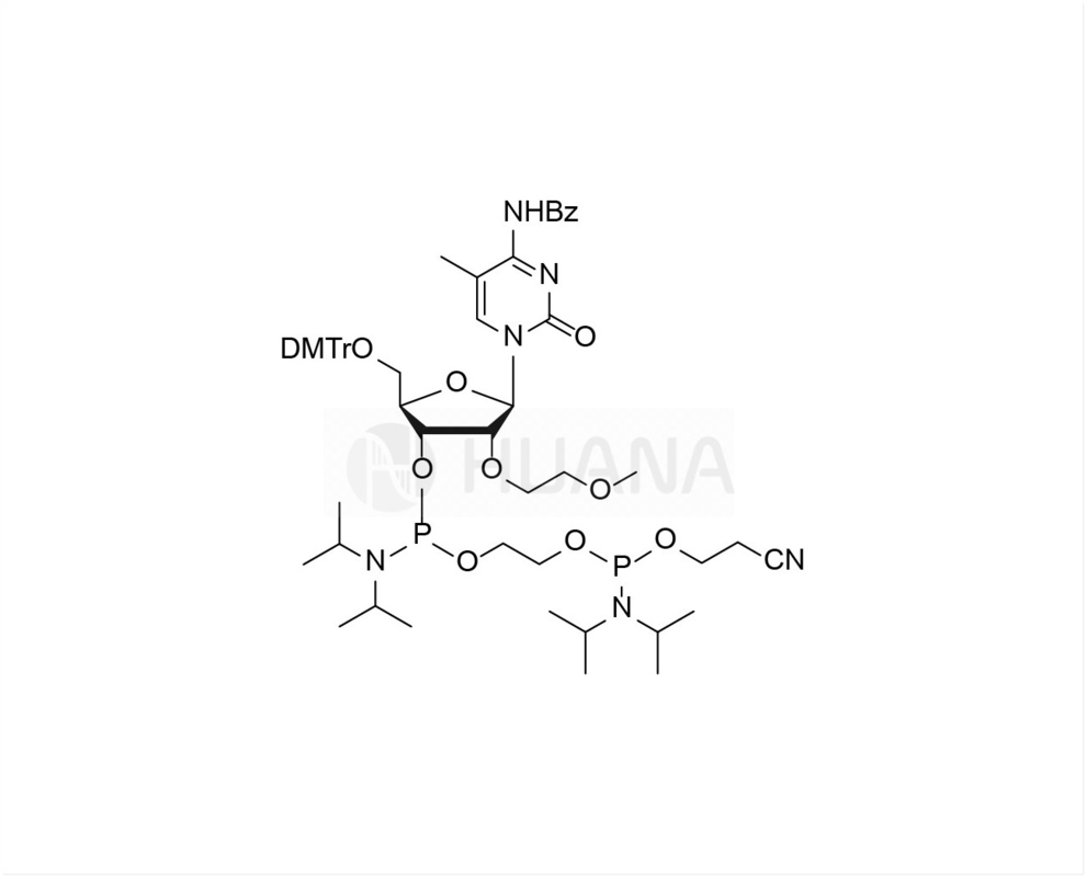 5'-O-DMT-2'-O-MOE-5-Me-rC(Bz)-3'- ((2-cianetoxi) ((diisopropilamino)fosforamidite) -etil-diisopropilfosforamidite